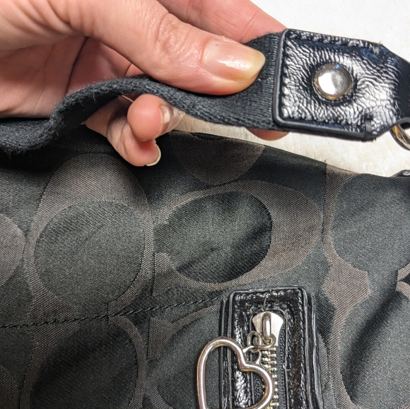 Coach Poppy black and brown women's shoulder bag with removable adjustable strap - Picture 8 of 13